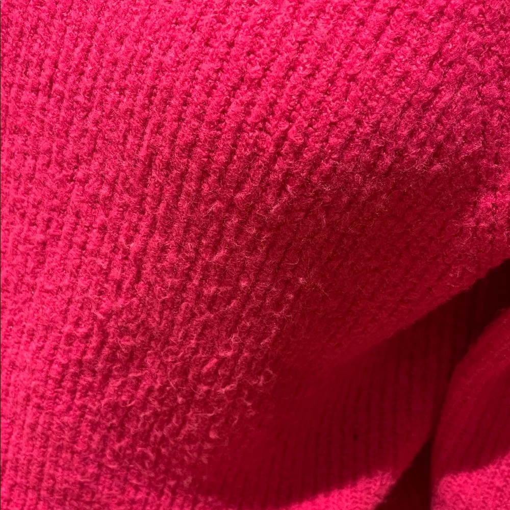 Halogen bright Pink ribbed mock neck fuzzy sweater size XS-M - Picture 5 of 13